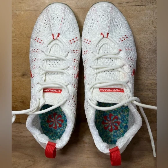 Nike Air VaporMax 2023 Flyknit Womens Size 6.5 Shoes Sneakers Sail Track Red - Picture 7 of 10